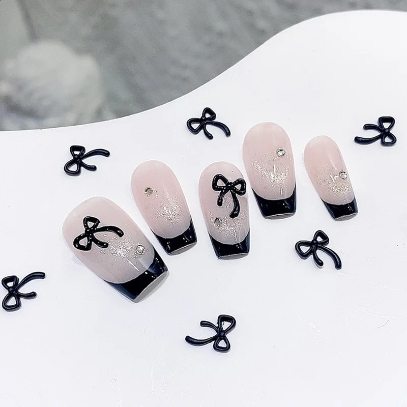 TSZS 10pcsLot Korea Kawaii Bow Ribbon Nail Art Sharms Metal Cute Colorful Bowknot Ribbon Nail Art Decoration 241223