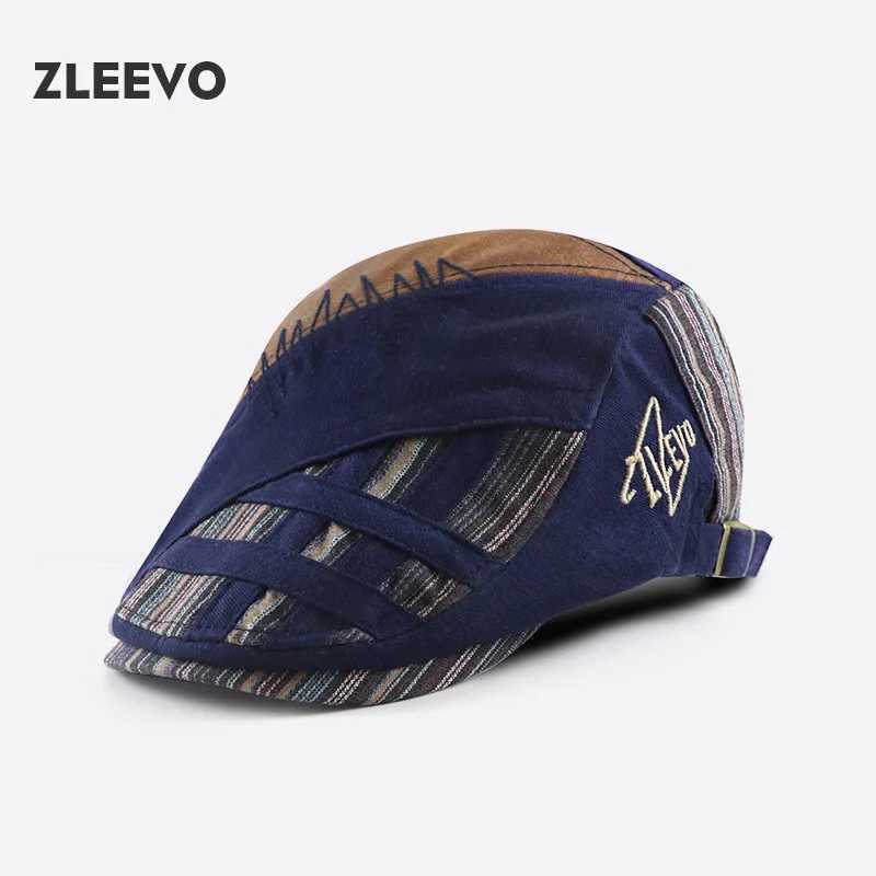 Caps Hats High quality baseball cap mens seasonal fashion classic new cotton striped front hat summer retro style mens beret H241223