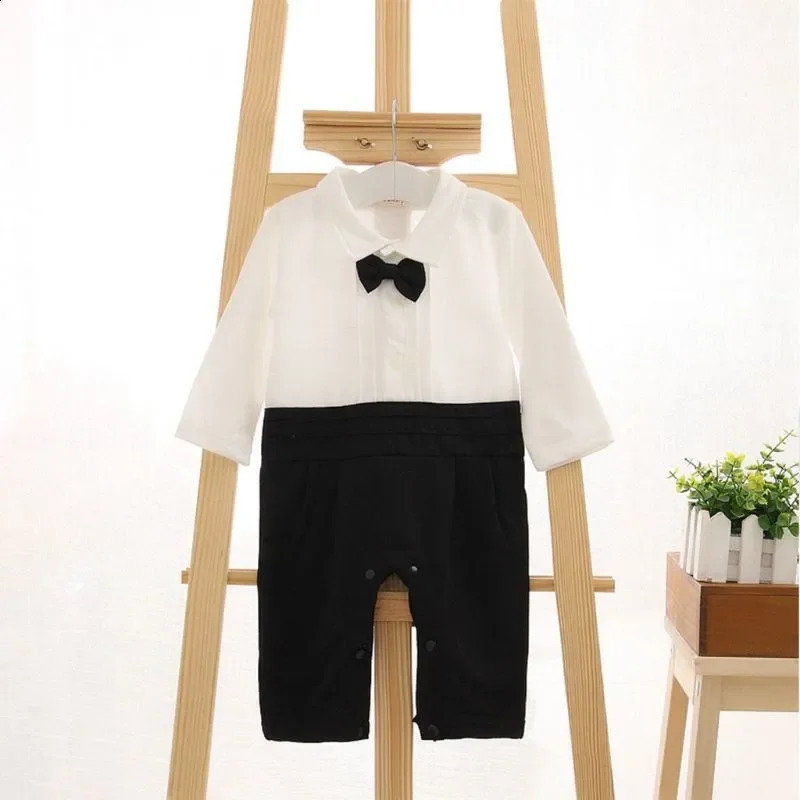 Gentleman Boss Baby Clothes Set Born for Boys Birthday Formal Wedding Party Toddler Romper Bodysuit with Coat 241223