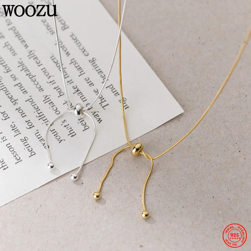 WOOZU 925 Sterling Silver Necklace for Girl Fashion Small Beads Elegant and lovely Necklace Gift for Friend 241220