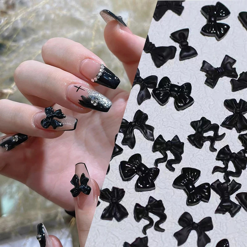 50pcs Kawaii White Pennant Nail Charms 3D Resin Jewelry Nail Art Decoration Accessories Pennant French Style Nail Supplies 241223