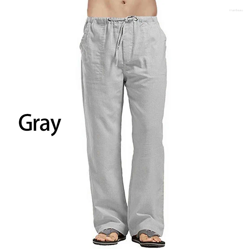 Men's Pants Korean Spring Linen Wide Men Oversize Linens Trousers Streetwear Male Summer Yoga Casual Plus Size Clothing 5XL
