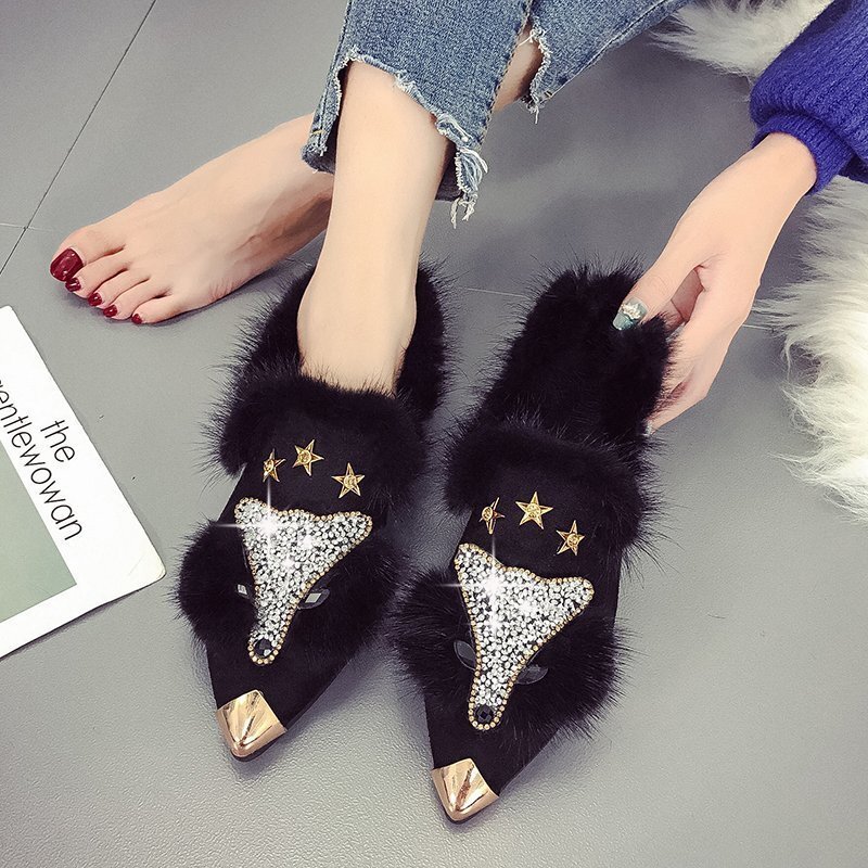 Elegant High-Heeled Crystal Booties for Women - Metallic Pointy Toes, Plush Inner with Fox Motif Ideal for Weddings and Special Events