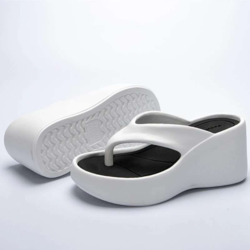 Women Colour Wedges Clip Toe Sandals EVA Outdoor Thick Sole Platform Flipflops Ladies Beach Nonslip y Heel Zapatillas 241213