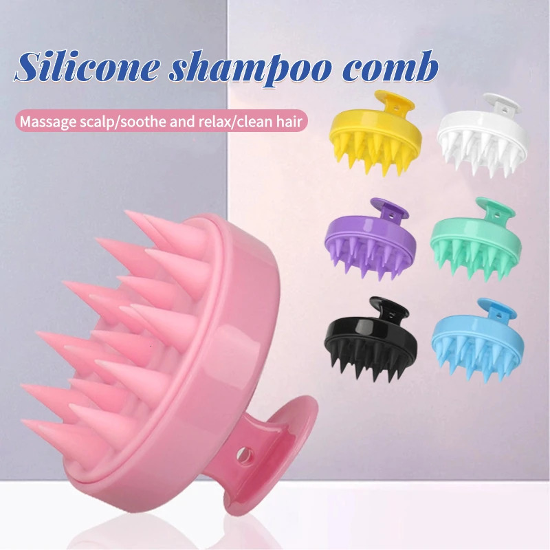Silicone Shampoo Brush Clean The Scalp Thoroughly Massage Easy Foam Head Bath Comb Care Tool 241213