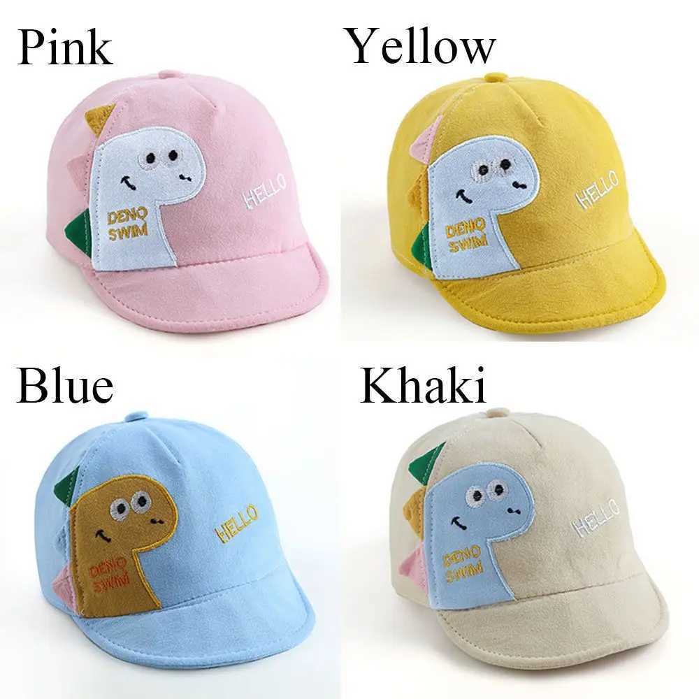 Caps Hats Summer mesh cartoon dinosaur baby baseball cap childrens baseball cap boys and girls sun hat outdoor adjustable hat for young children H2412