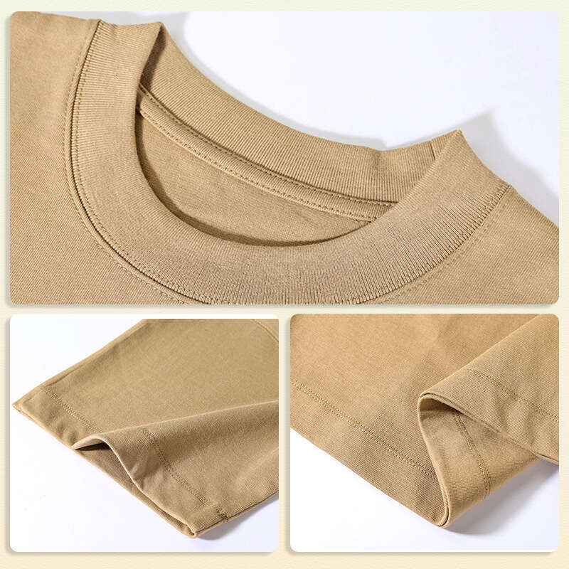 Men's Wear Loose Fitting Suit 330G Pure Cotton Double Yarn Short Sleeved T-Shirt Men, Loose Fit Plus Size, American Trendy Brand Casual Base Shir