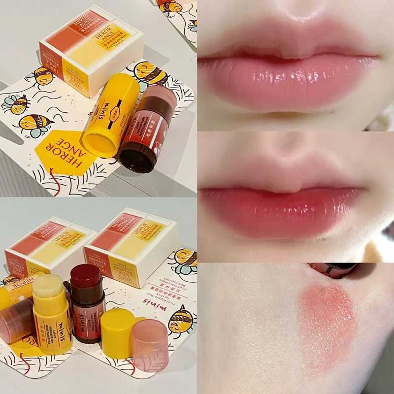 Honey Fruit Mini lipstick Moisturizing and Nourishing Anti wrinkle Lip Care facial mask Anti crack Smooth Lip Sleep Fine Line lipstickW241223