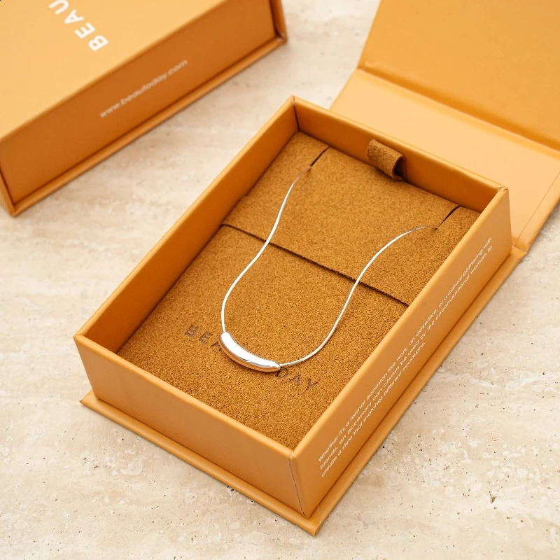 BEAUTODAY Necklace Women 925 Silver Snake Chain Thin 18k Gold Plated Smile Tiny Chic Ladies Fashion Accessories 93060 241220