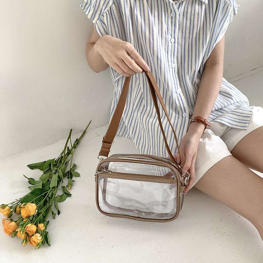Summer minimalist trend PVC jelly versatile niche women's high-end casual crossbody transparent bag