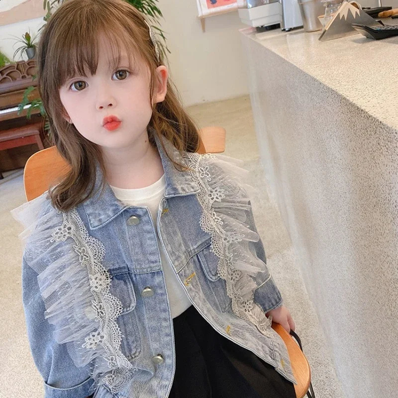 Girls Jacket Autumn Spring Baby Girl Clothes Fashion Kids Jean Coat for Girls Denim Coats Children Outerwear 2-7Yrs 241223