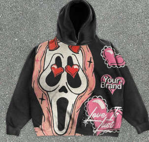 2023 New trendy men's 3D digital printed polyester fabric hoodie pullover jacket