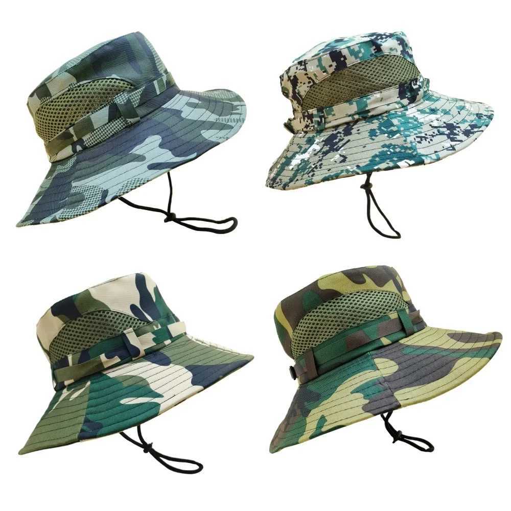 Caps Hats Summer baby sun hat boys and girls outdoor camouflage UV resistant travel hat autumn childrens beach bucket hat hiking hat 3-7 years H241223