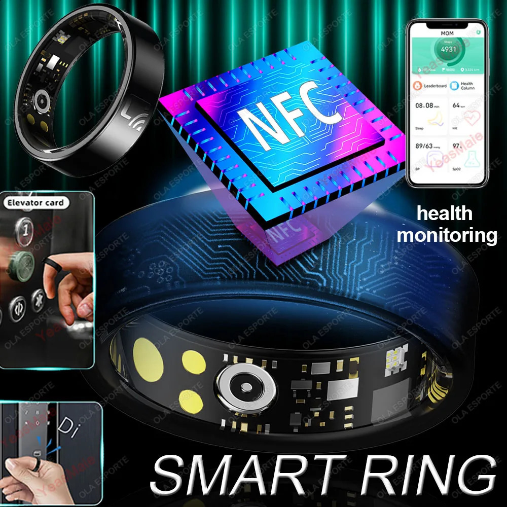 NFC Smart Ring Men Women Ceramics Shell Blood Pressure Sleep Health Monitoring IP68 Waterproof Multi-sport Modes For Xiaomi 241220