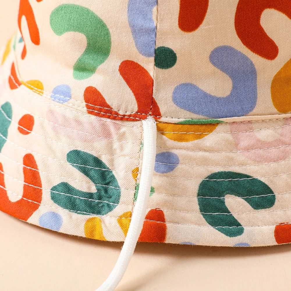 Caps Hats Double sided childrens bucket hat with cute letter string embroidered boy girl fisherman Panama summer outdoor sun cobra H241223