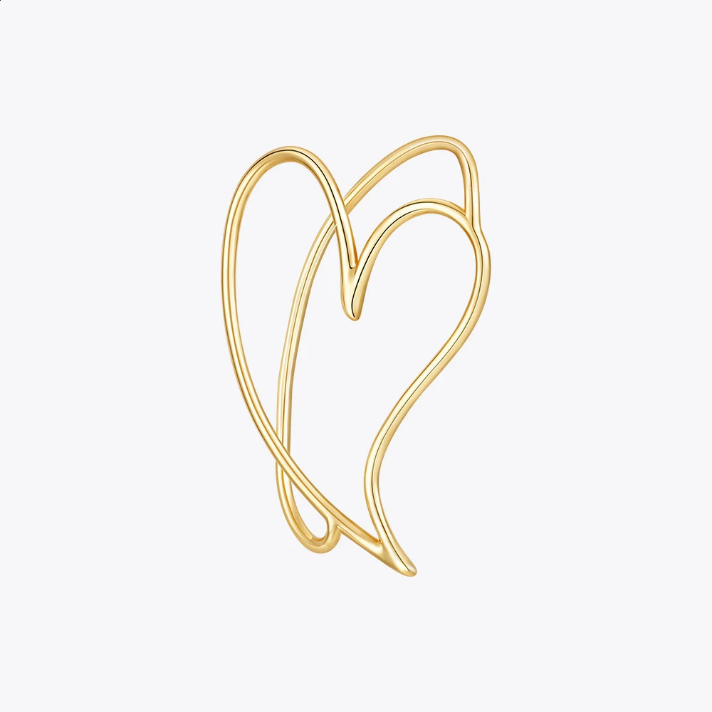 ENFASHION Cutout Heart Ear Clip For Women 18K Plated Gold Aretes De Mujer Ear Cuff Fashion Jewelry Travel Party Dropship E231458 241220