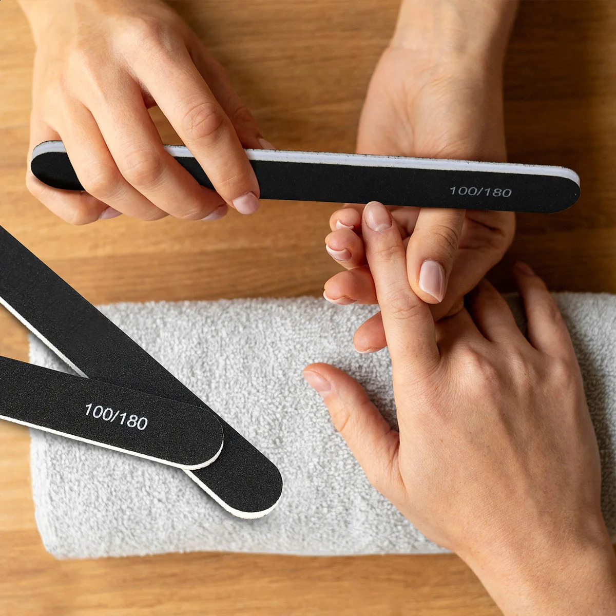 50 Pcs Nail File 100/180 Grit Emery Boards for Nails Double Sides Washable Nail Files Kit 241223