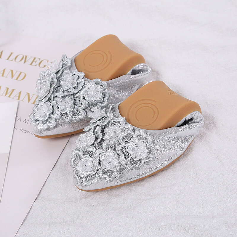 2021 Summer Shallow Mouth Single Versatile Evening Breeze Gentle Flat Bean Large Women's Shoes 41-43