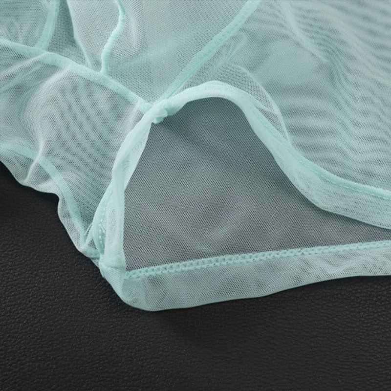 Sexy Transparent Boxing Mens Summer Thin Mesh Underwear Breathable Seamless Mid Rise Mesh Ice Silk Underwear Mens Underwear W241223