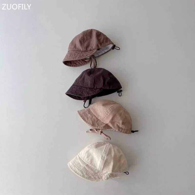 Caps Hats Soft Brim Baby Hat Solid Color Cotton Childrens Baseball Hat Outdoor Leisure Spring Summer Preschool Baby Sun Sunshade Hat H241223