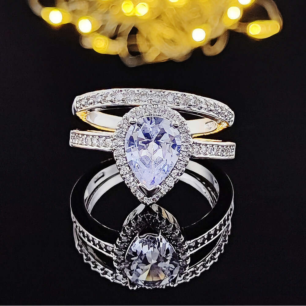 designer jewelry Moissanite dia ring Vecalon Lustre Promise Wedding Band Ring Top quality Sterg Sier Dia Engagement rings for girls