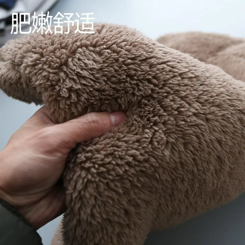 mens round neck pull up sweatshirt plain soft plush top double-sided coral velvet home textile outdoor sweatshirt 241223