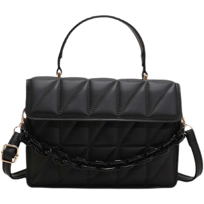 New Popular Women's Fashionable And High-End, Niche Crossbody Bag, Embroidered Thread Dia Grid Hand-Held Small Square Bag