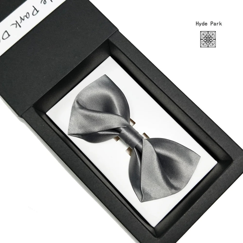 Handheld banquet host business office Sen groom groomsmen solid color mens gray silver bow 241220