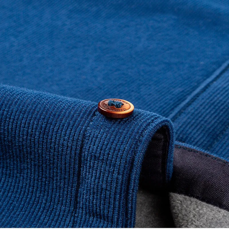 autumn and winter fleece thickened mens shirt long sleeve warm corduroy with pocket leisure free ironing slim high quality 241223
