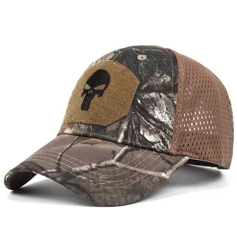 Caps Hats Baseball Hat Camouflage Truck Hat Outdoor Sports Hiking Hunting Combat Painted Adjustable Grid Snap Sun Hat H241223