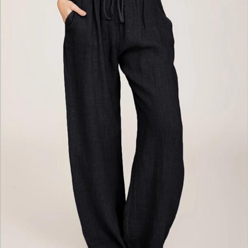 Summer and Autumn Casual Womens Wear in Europe America Large Loose Cotton Hemp Pants y241203