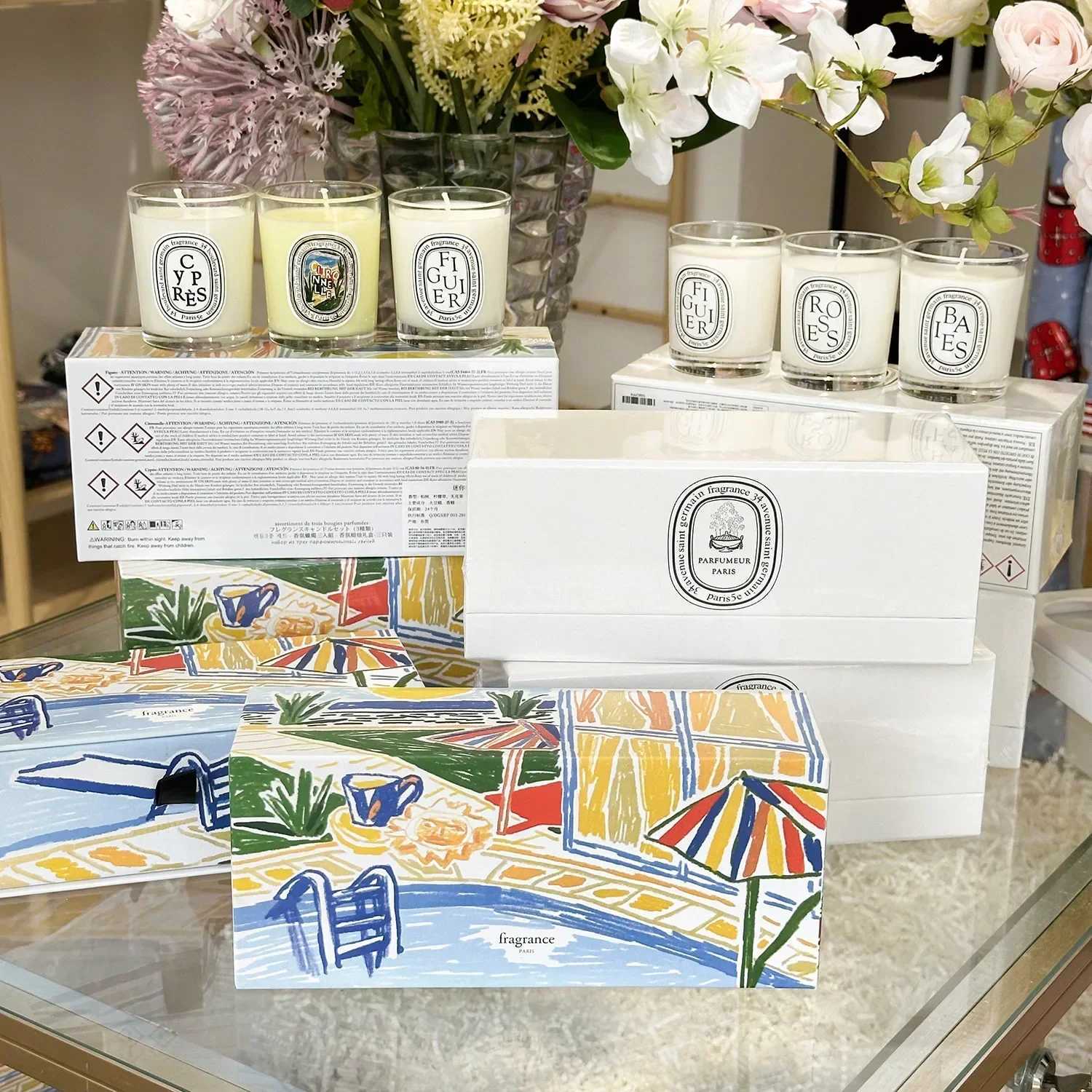 Scented Candle Candles Diptyques Aromatherapy Candle Natural plant scented candle French perfume Fresh elegant and lasting air companion Aromatic gif 