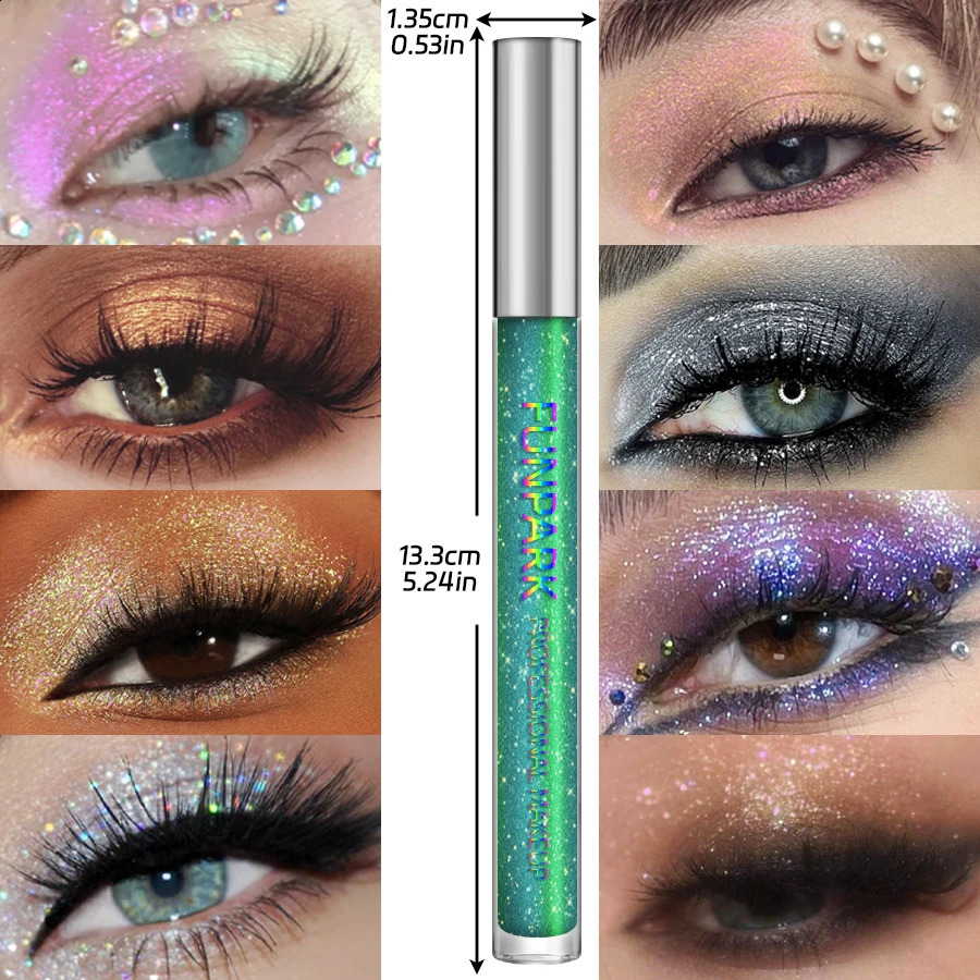 Colorful Liquid Eyeshadow Pink Green Black Diamond Shiny Eye Liner Pen Giltter Eyeshadow Palette Makeup Long Lasting Shimmer 241223