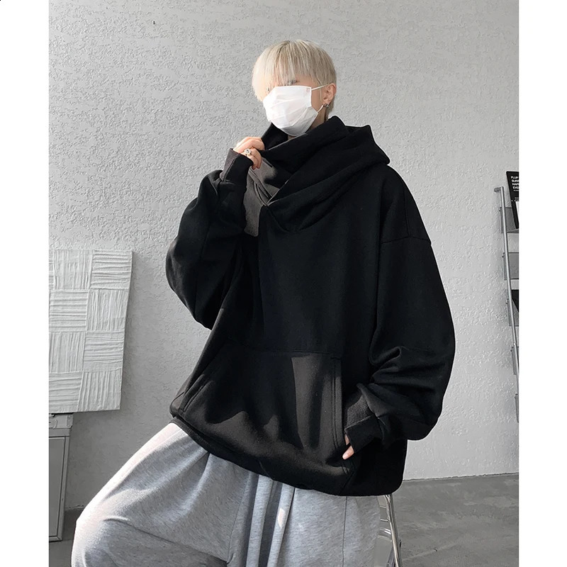 M-XXXXXXXXL Plus Size Mens Pullover Hoodie Plain Color Hooded Long Sleeve Sweatshirt with Poackets Top Hoody Jumpers 8XL 7XL 6XL 241223