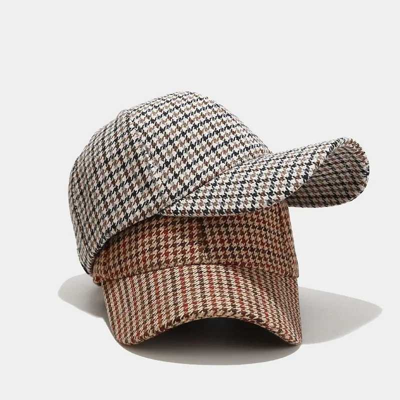 Unisex Luxury Brand Brown Hound Stone Mens Baseball Hat UK Plaid Designer Hat Bone Truck Hat Casquette Homme Z241222