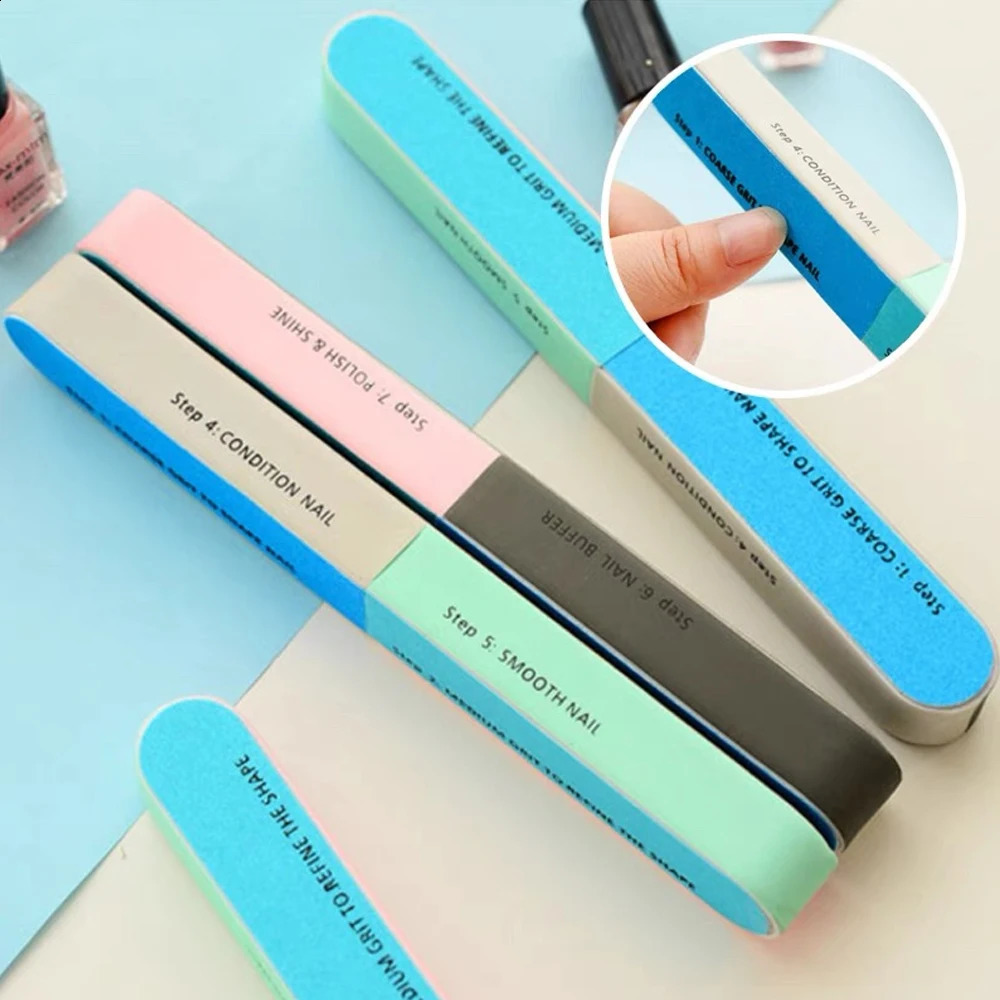 20pcs/Set Nail Files Colour Rectangle Rubbing And Polishing Block Sets 400/1000 Grit Rub-down Strip Smooth Nail Tools 241223