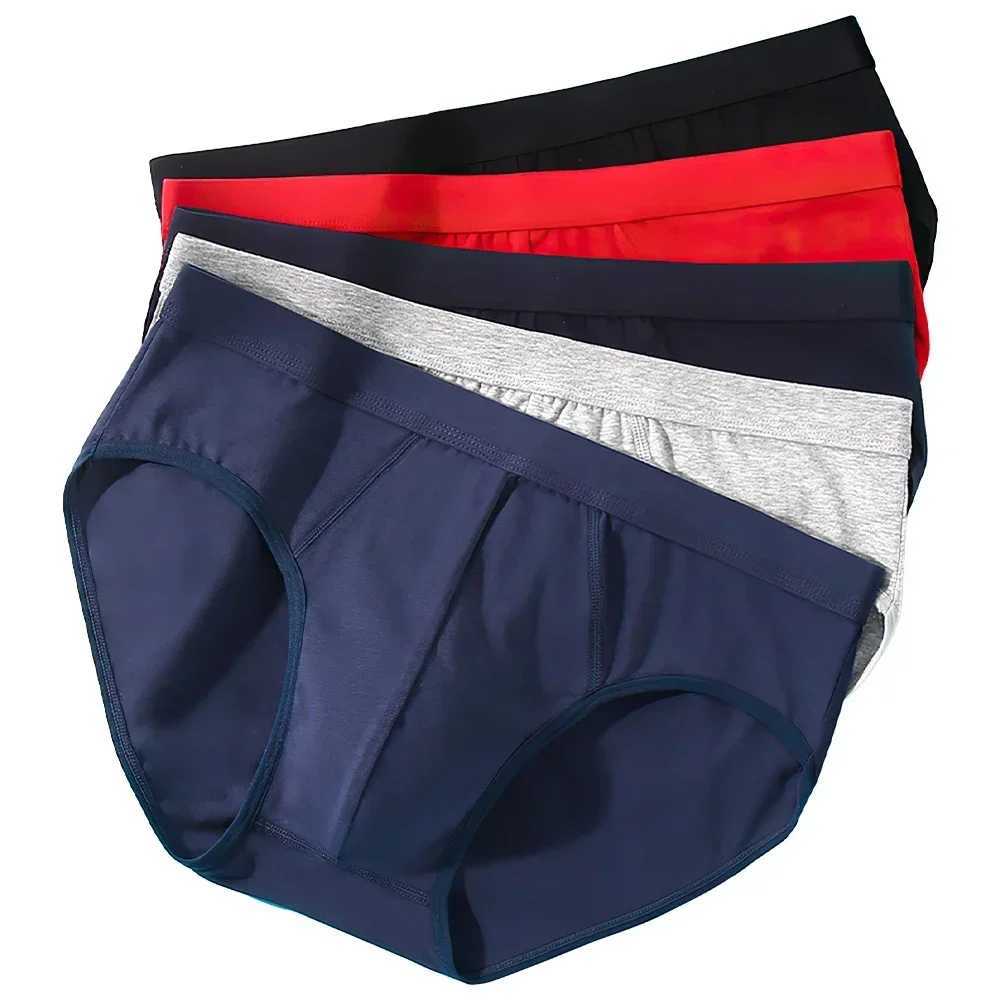 5 pieces of mens cotton underwear mens sexy underwear Plus Sze solid breathable underwear triangle underwear Para Hombres mens gift 2025 W241223
