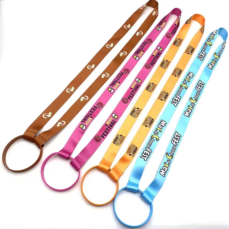 Fatory price Custom sublimation Printing Water Bottle Holder Neck Lanyard Strap for Cup Reusable Cup Holder Lanyard