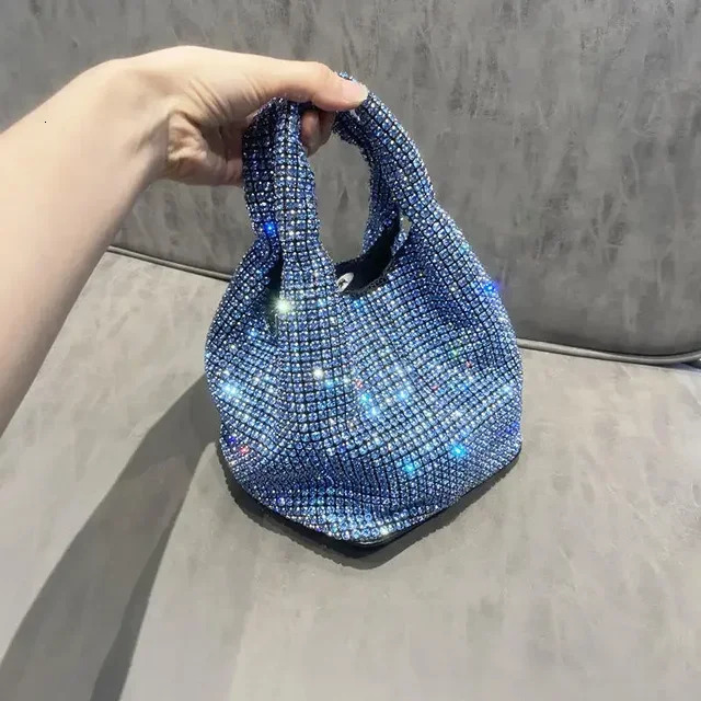 Shiny Crystal Bucket Shoulder Rhie Handmade Purses And Handbags Designer Evening Clutch Bag Purse Feather Cartoon