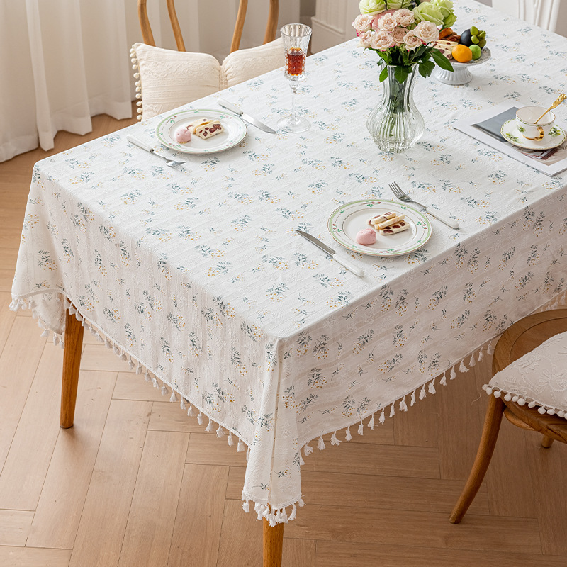 Small Daisies Floral Fresh Photo Picnic Background Cloth Literary Dormitory Desk Cloth