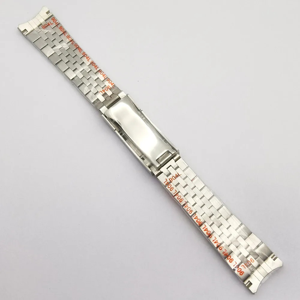 20mm stainless steel bracelet watch band folding buckle Curved end straps banding Fit GMT Case 241220