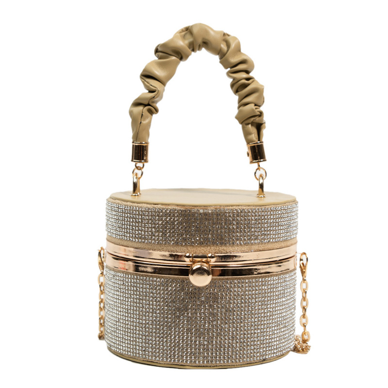 Free shippin 2025 new Single Shoulder Bag Women flap fashion Mini Diamond Square black handheld bag handbag crossbody Chain bucket bag