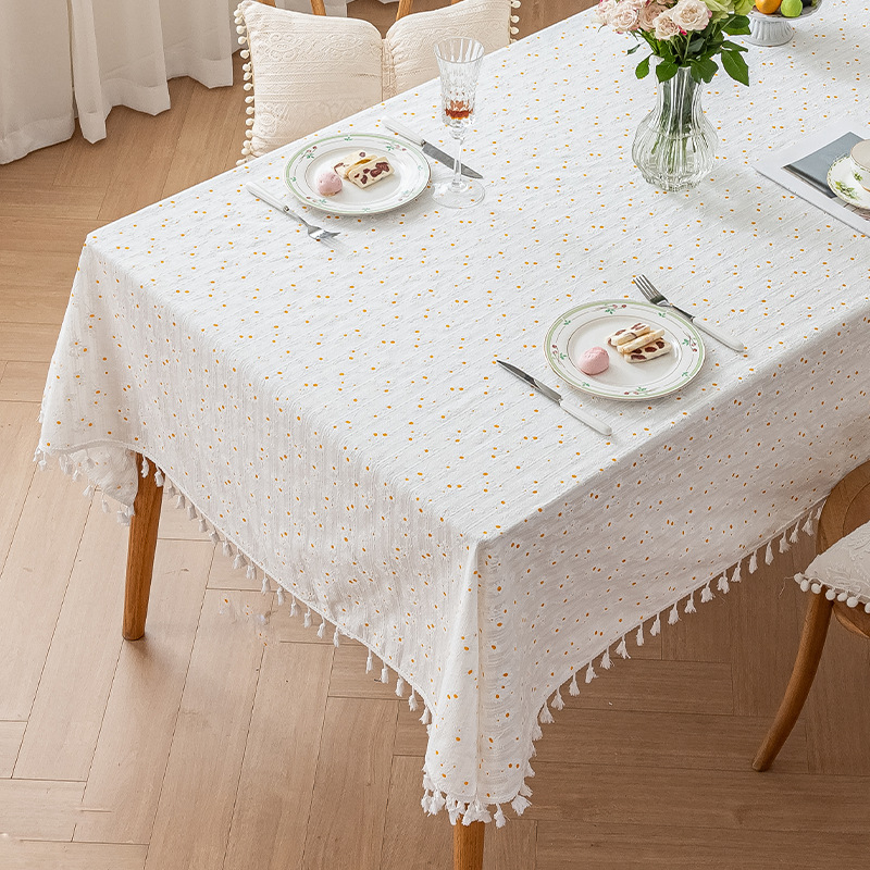 Small Daisies Floral Fresh Photo Picnic Background Cloth Literary Dormitory Desk Cloth