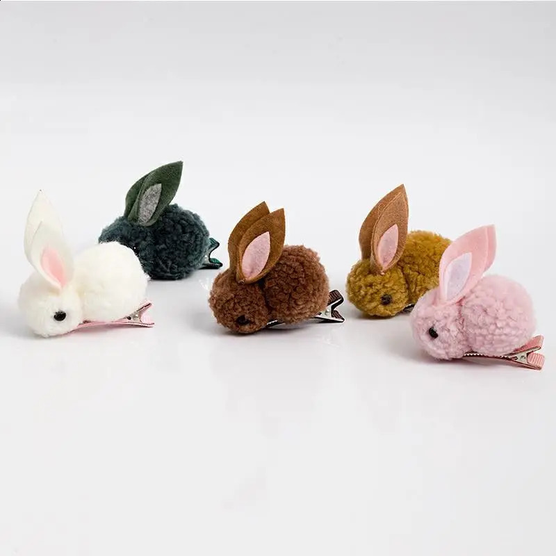 30pcs Children Girls Bunny Hair Clip Plush Cute Stuffed Rabbit Accessories Head Wear for Holiday Easter Day Gifts Halloween 241223