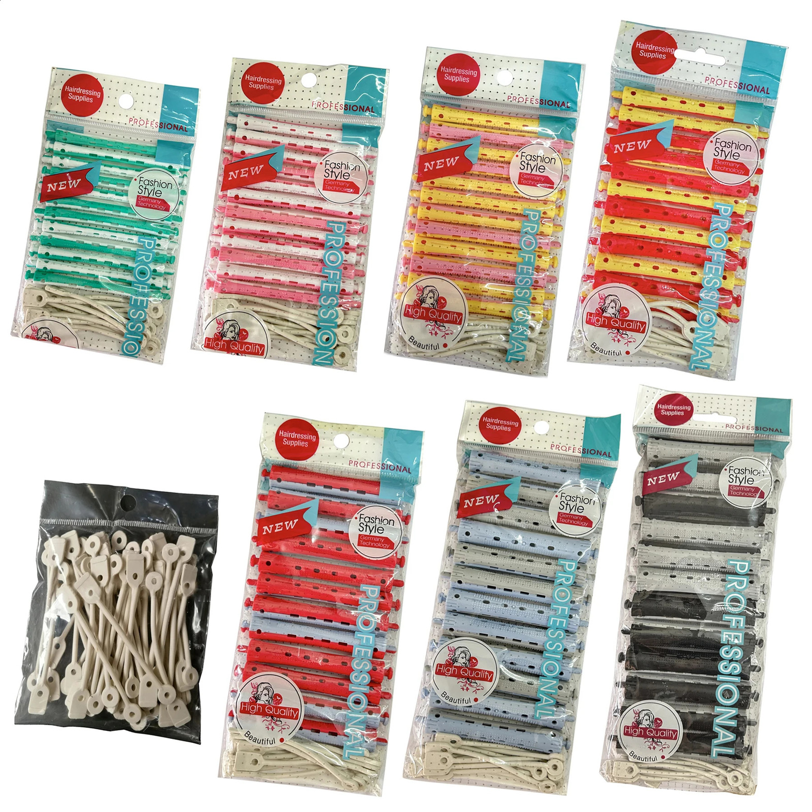 36pcs 13mm Rubber Bands Hair Rollers Kit Salon Cold Perm Rods Curler Styling Hair Root Curl Bars Fluffy Hairdresser Tools 1888 241220