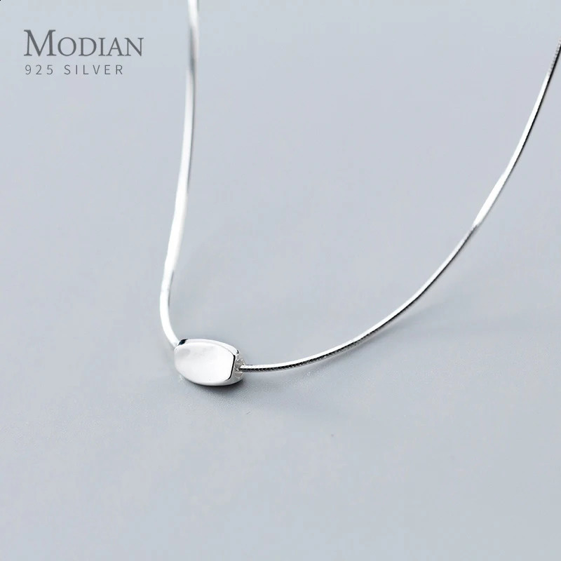 Modian Classic Irregular Square 925 Sterling Silver Simple Pendant for Women Adjustable Link Chain Necklace Fine Jewelry 241220