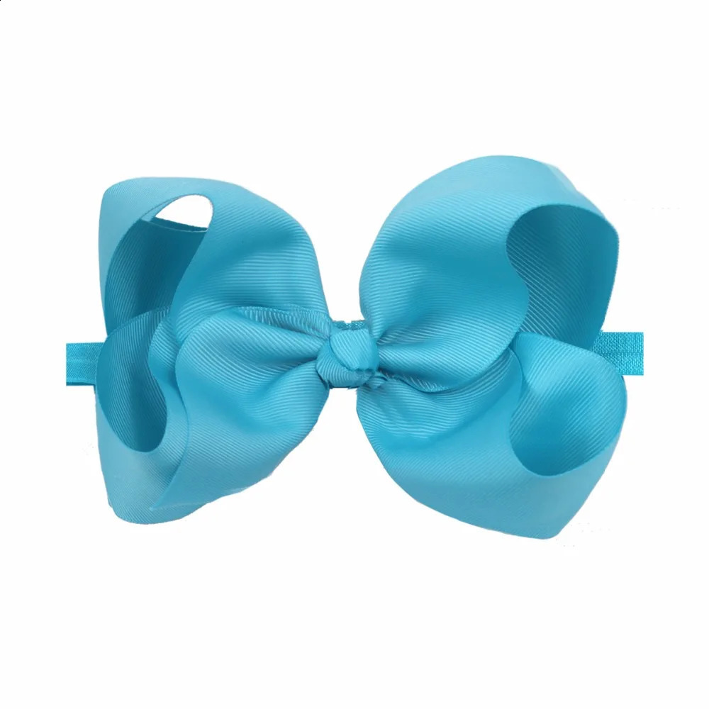 20 Pcs 6 Inches Big Bows Baby Girls Toddlers Kids Teens Children Grosgrain Ribbon Hair Bows Soft Elastic Baby Headbands 241223
