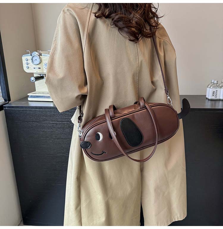 Designer Fun Sausage Dog PU Shoulder Bag New Matte Sausage Dog Bag French Stick Bag Armband Bag Crossbody Bag