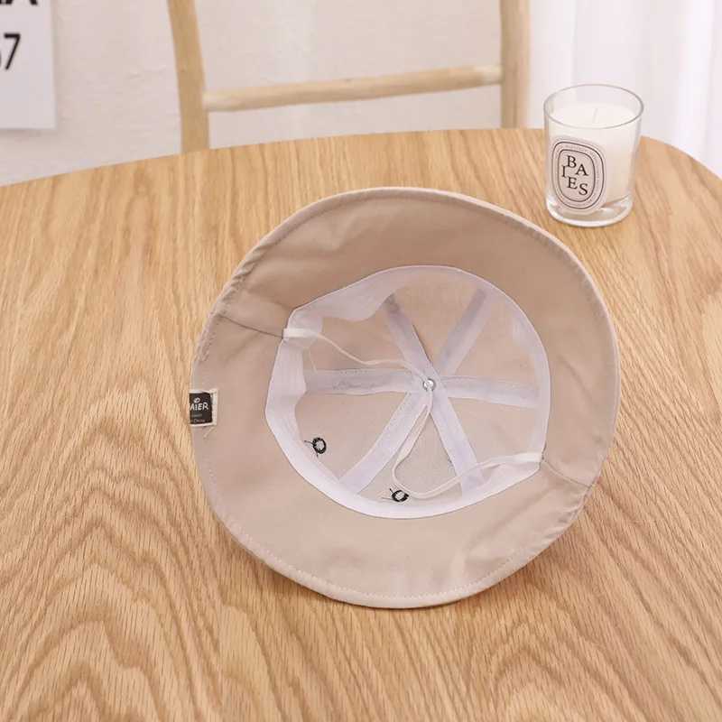 Caps Hats Spring and summer baby bucket hat cute bear ear newborn Panama hat solid color outdoor beach childrens baby boys and girls sun hat H241223