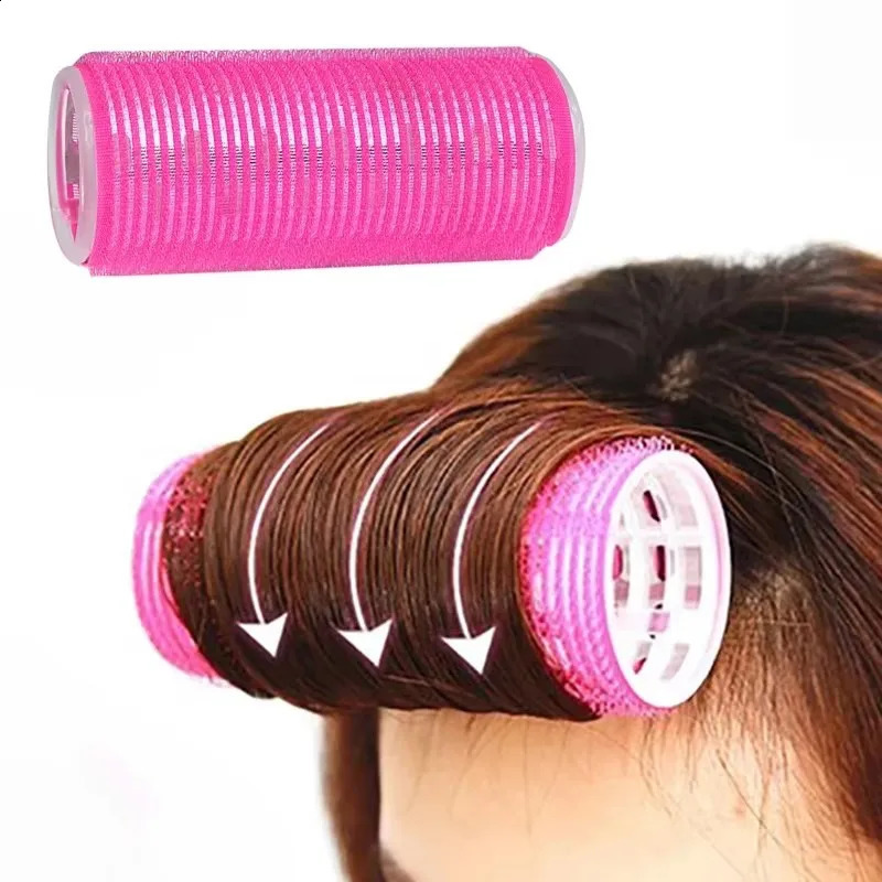 6Pcs Randomly Color Aluminum Core Long Hair Curler Bang Roller Korean Self Grip Jumbo 241220
